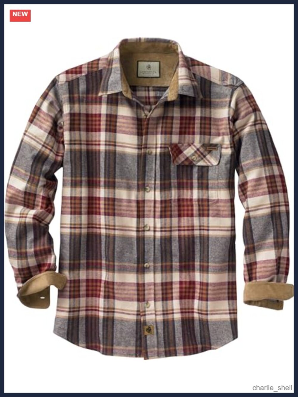 Men's Flannel Long Sleeve Button Down 100% Cotton Shirt Casual Plaid